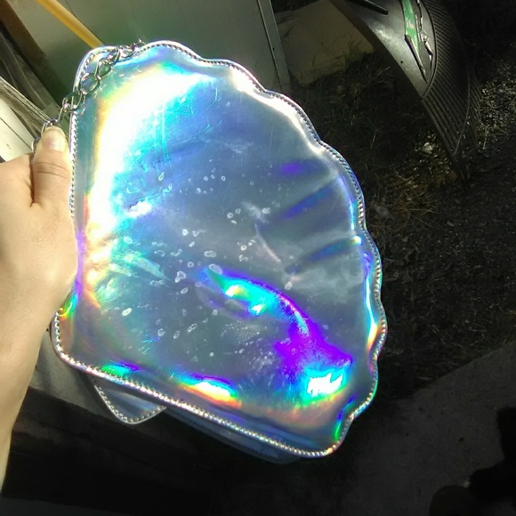 Holographic iridescent mermaid mermaidcore sea shell clamshell purse bag - Picture 8 of 8